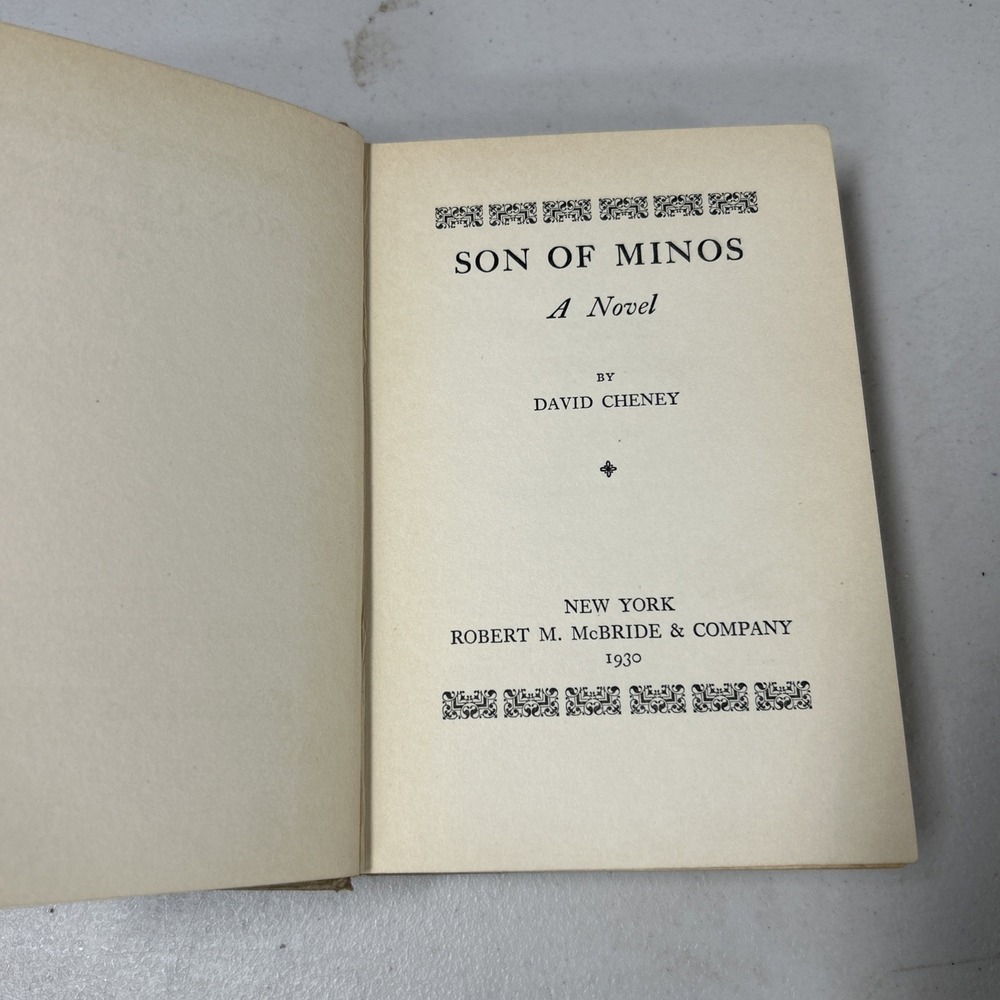 1930 novel Son of Minos by David Cheney